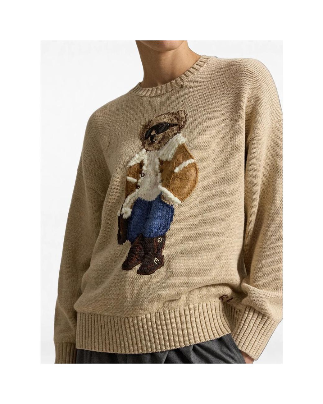 Ralph Lauren Natural Polo Bear Intarsia-Knit Sweater