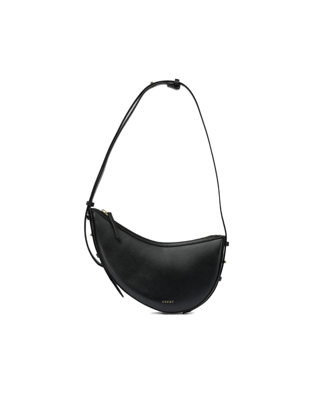 Soeur Black Mini Wino Curved Shoulder Bag