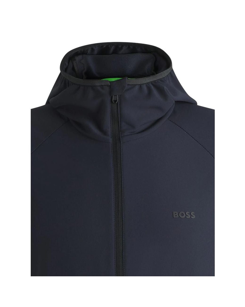 Boss Blue Hooded Zip-Up Jacket for men