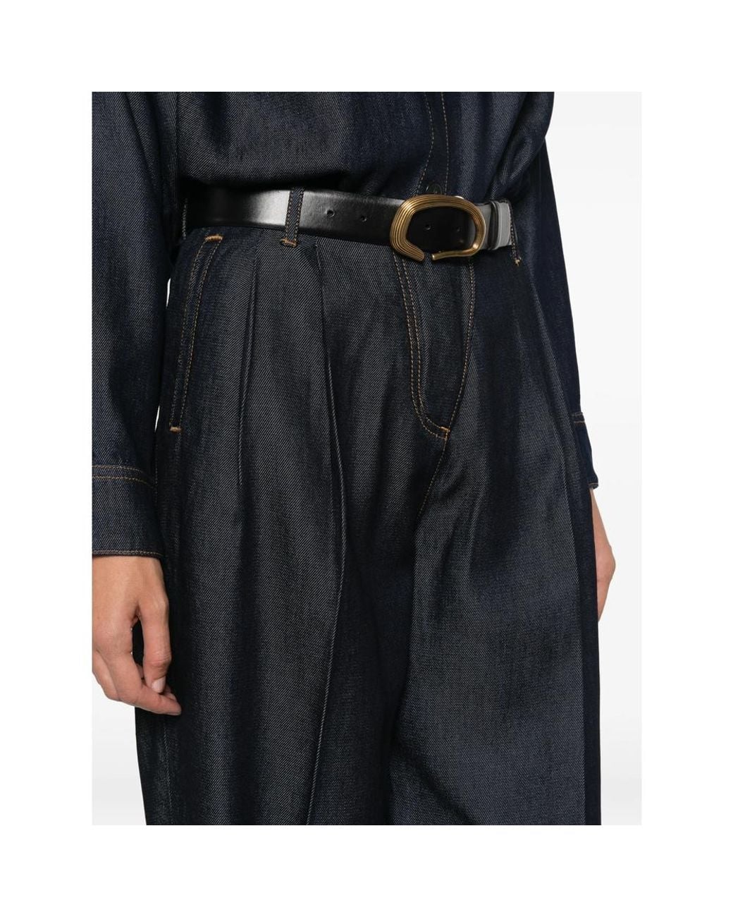 IRO Black Pleated Wide-Leg Jeans