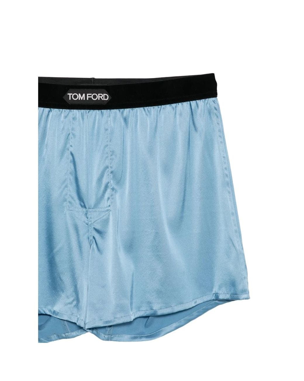 Tom Ford Blue Logo-Patch Boxer Shorts for men