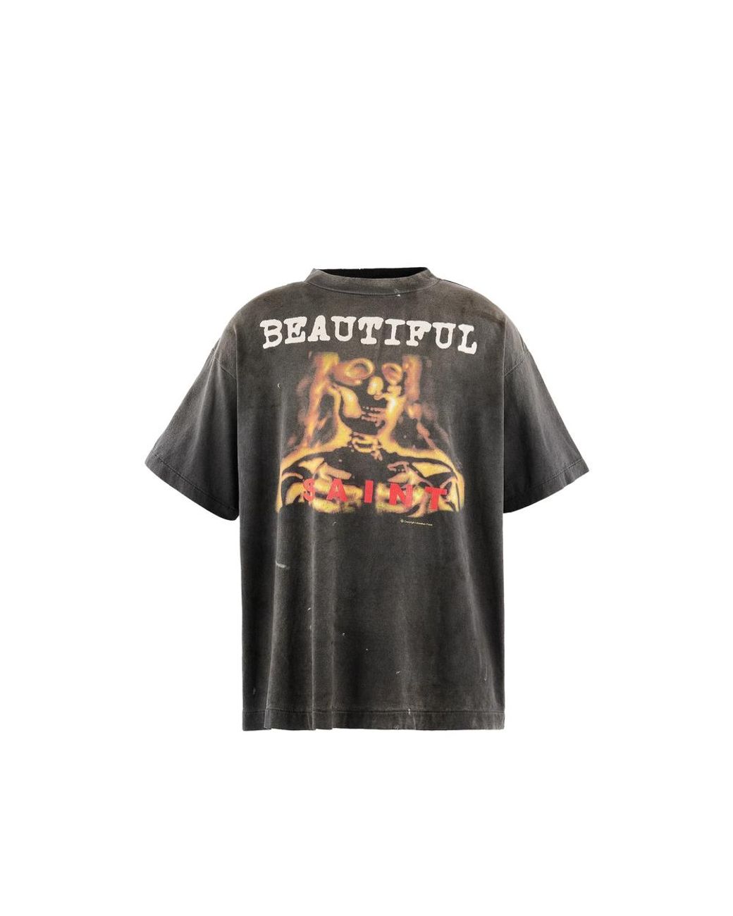 SAINT Mxxxxxx Black Beautiful Graphic-Print T-Shirt for men