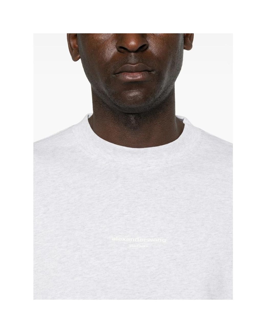 Alexander Wang White Logo-Print Long-Sleeve T-Shirt for men