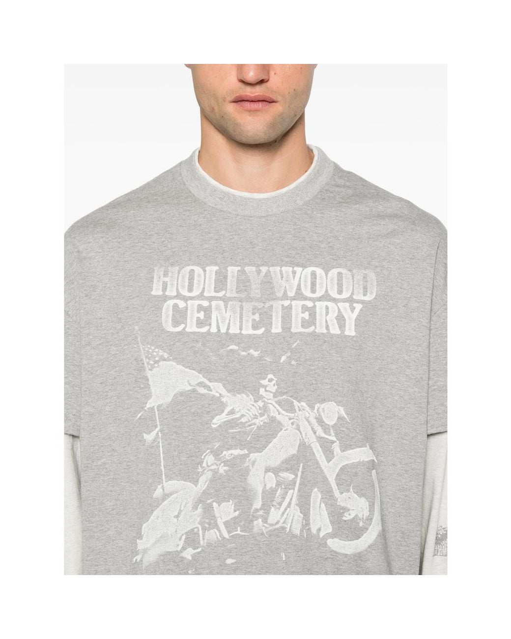 ERCOLE STUDIO Gray Graphic-Print Layered T-Shirt for men