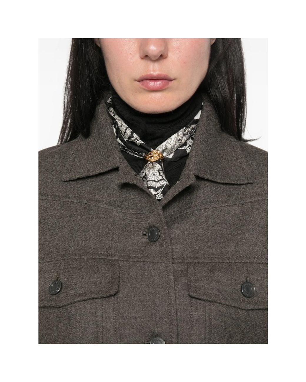 Max Mara Gray Rapace Virgin Wool Jacket