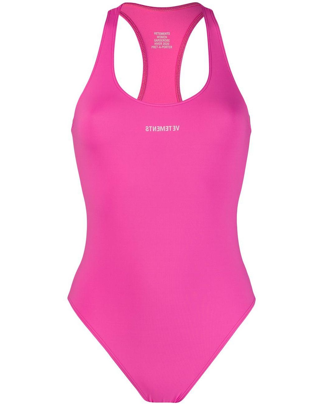 Vetements Synthetic Baywatch Reverse Logo-printed Swimsuit in Pink - Lyst