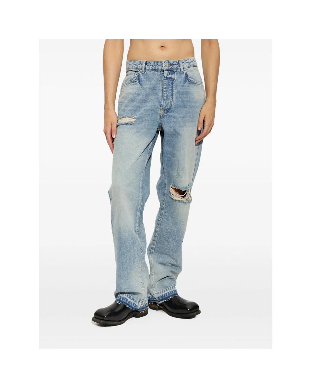 Represent Blue Heaton Distressed Jeans for men
