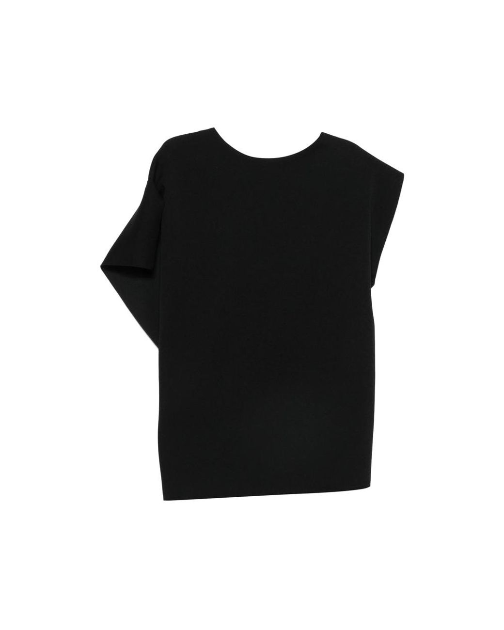 CFCL Black Ac Milan Draped Asymmetric-Sleeve Top