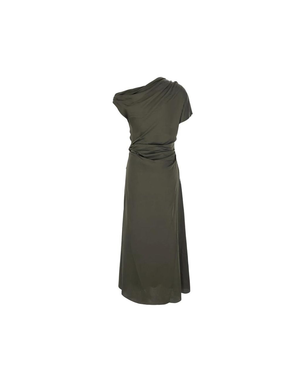 Jonathan Simkhai Green Draped Ruched Midi Dress
