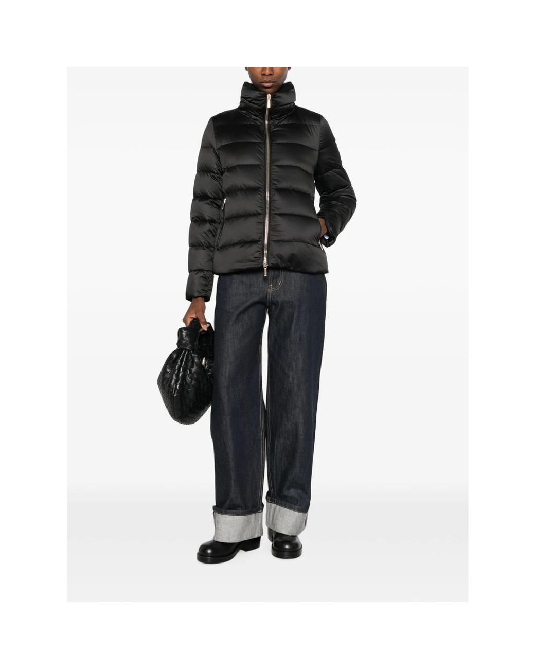 Moorer Black Argentea Quilted Jacket