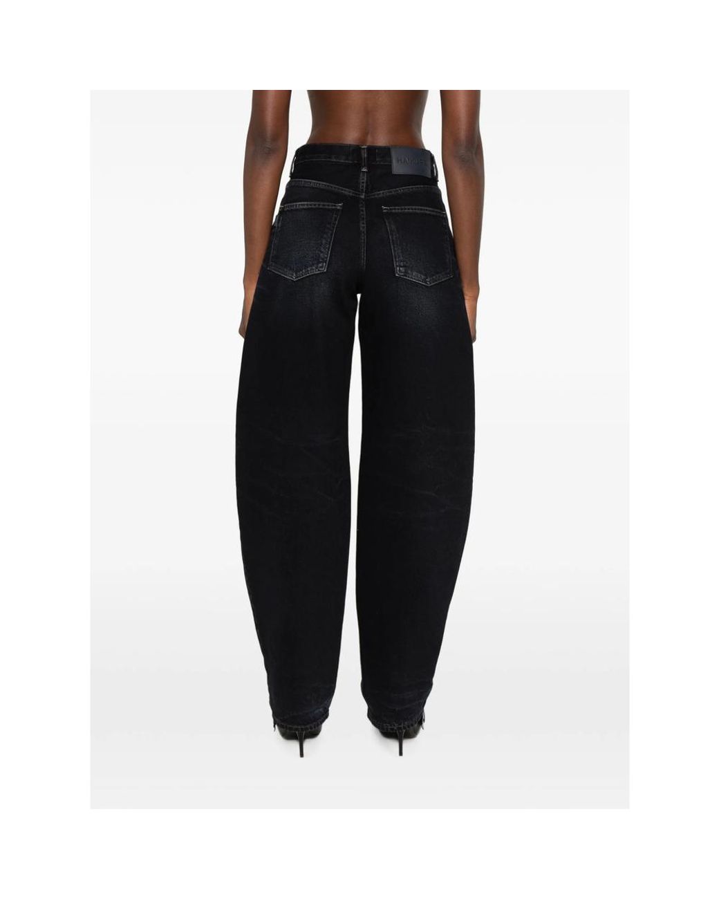 Haikure Black Faded Wide-Leg Jeans