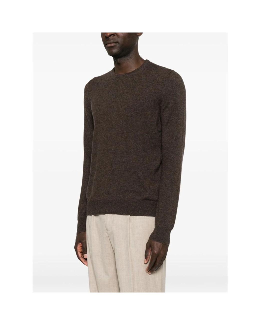 La Fileria Brown Crew-Neck Long-Sleeve Knit for men