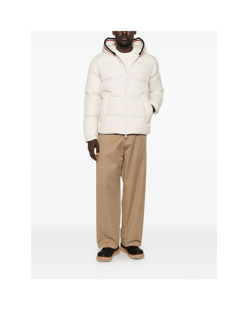 Moncler White Neutrals Jackets for men