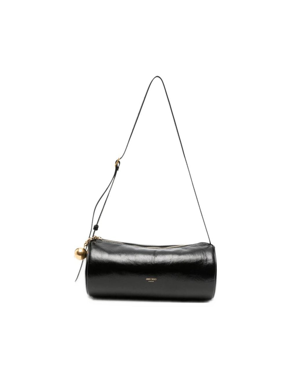 Jimmy Choo Black Tube Mini Leather Clutch Bag