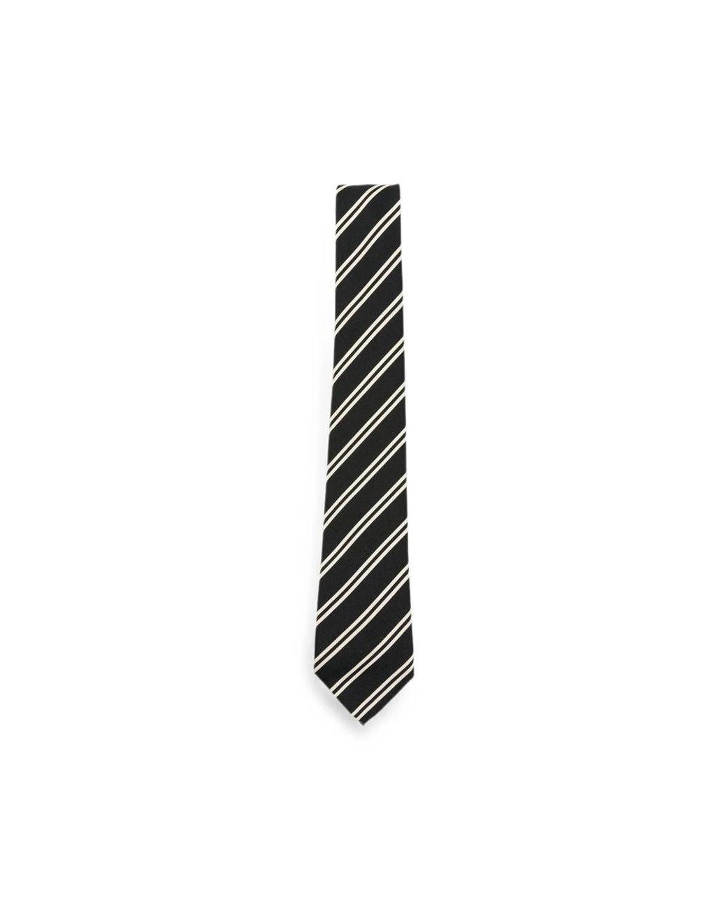 Saint Laurent Black Striped Tie for men