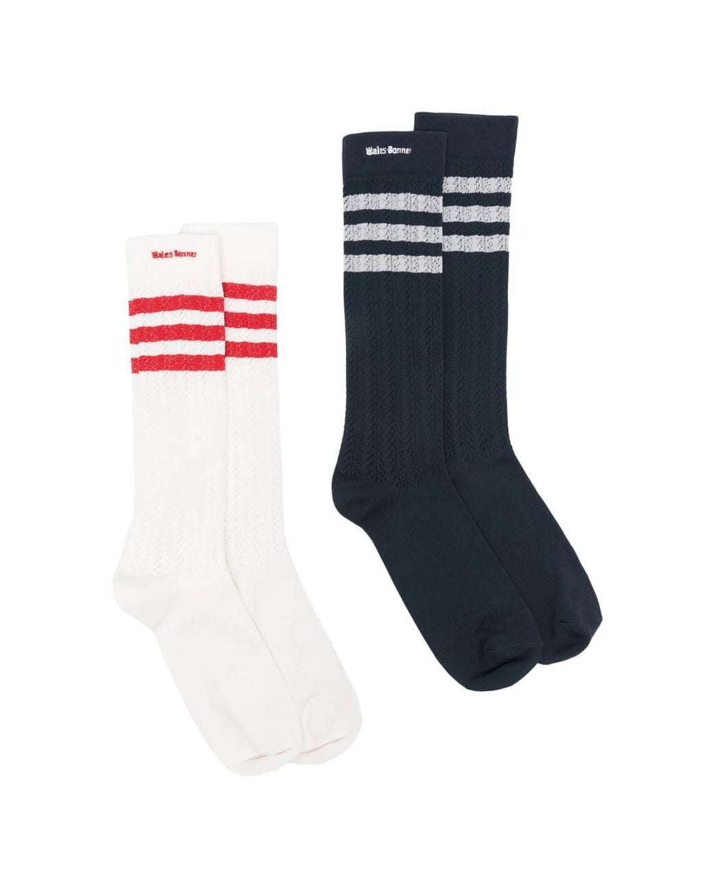 Adidas by Wales Bonner Blue X Wales Bonner Striped Logo Socks (Pack Of Two) for men