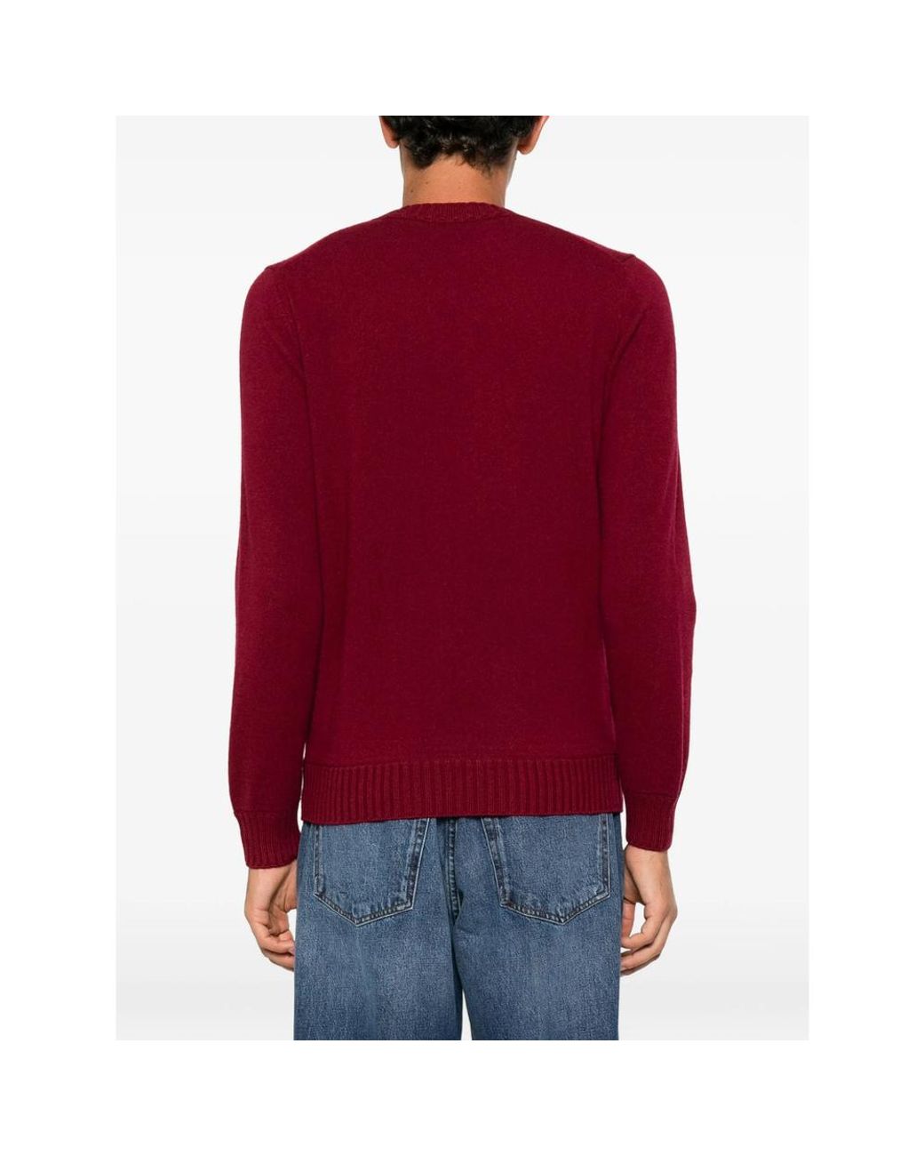 Magazzino Ricambi Red Ribbed-Trim Sweater for men