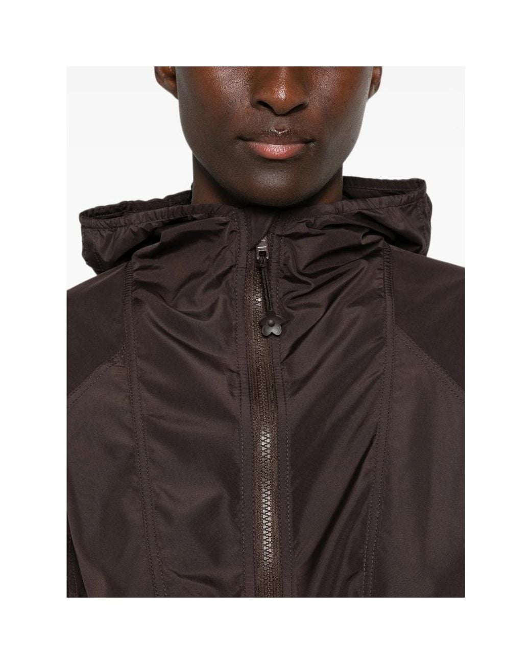 CECILIE BAHNSEN Brown Hooded Drawstring Jacket