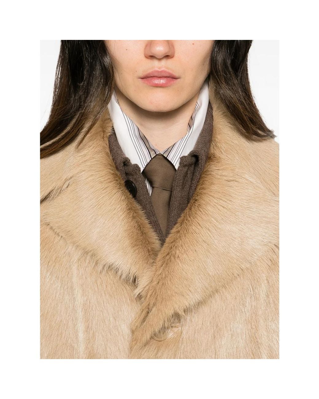 AMI Natural Notch-Lapel Coat
