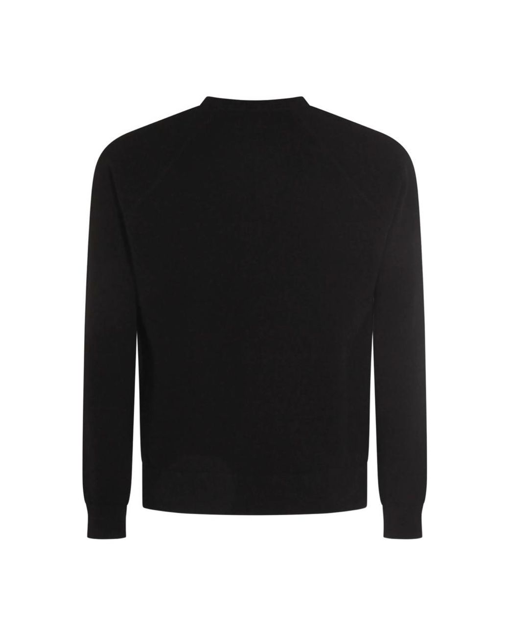 Malo Black Raglan-Sleeve Crew-Neck Sweater for men