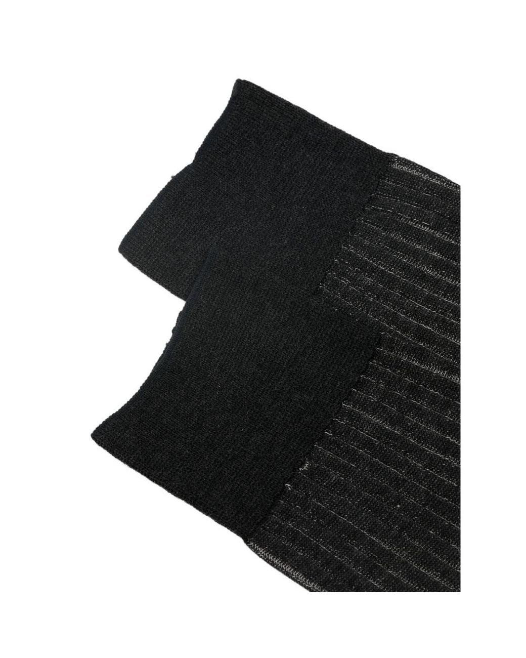 ANT45 Black Menfi Long Pinstripe-Pattern Socks for men