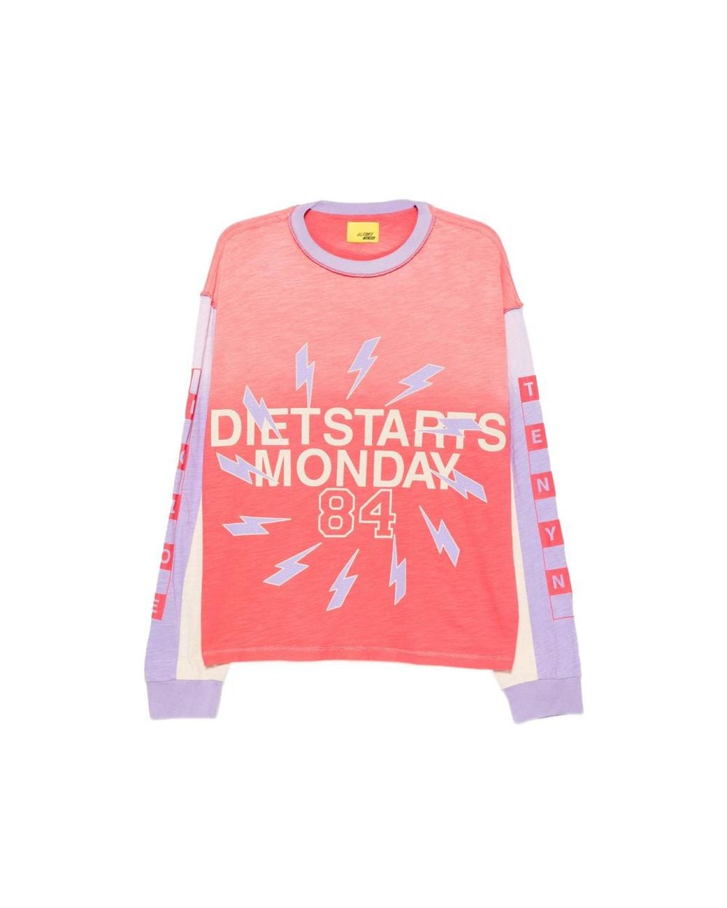 DIET STARTS MONDAY Pink Logo-Print Panelled Sweater for men