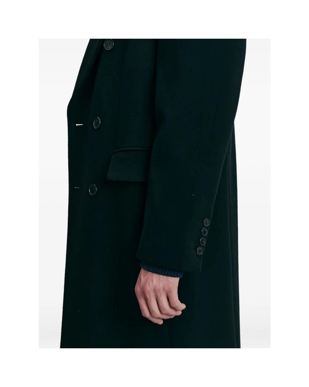 DUNST Black Double-Breasted Tailored Coat for men