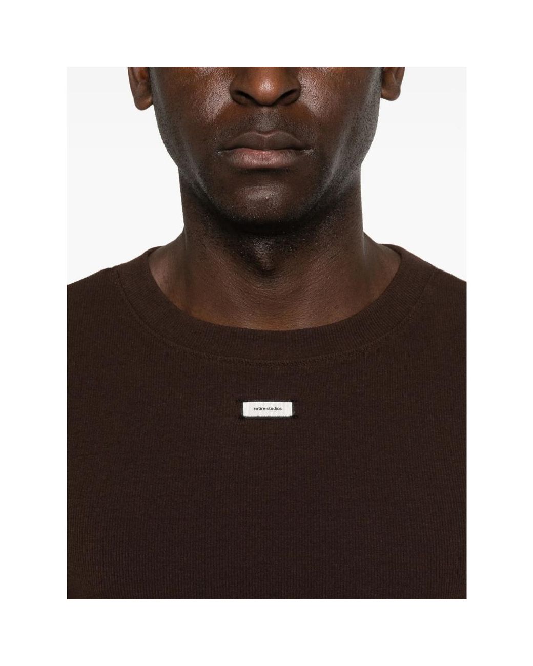 Entire studios Brown Logo-Label T-Shirt for men