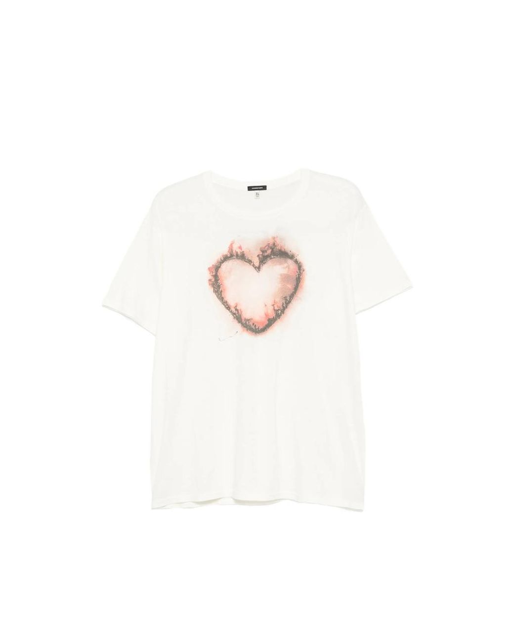 R13 White Heart-Print T-Shirt for men