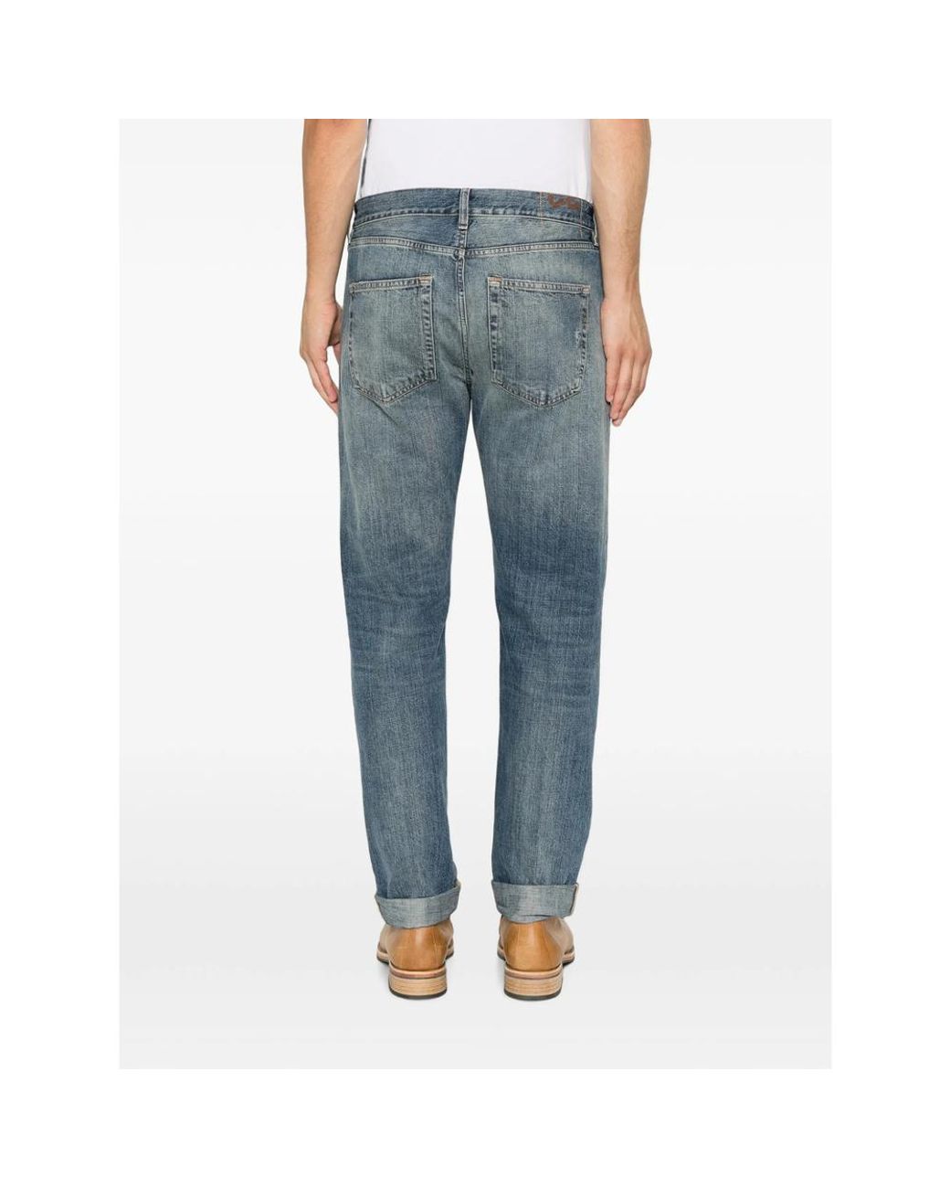 Dondup Blue Distressed-Effect Jeans for men