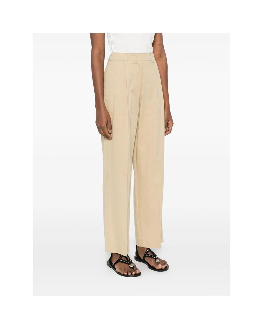 DUNST Natural Pleated Trousers
