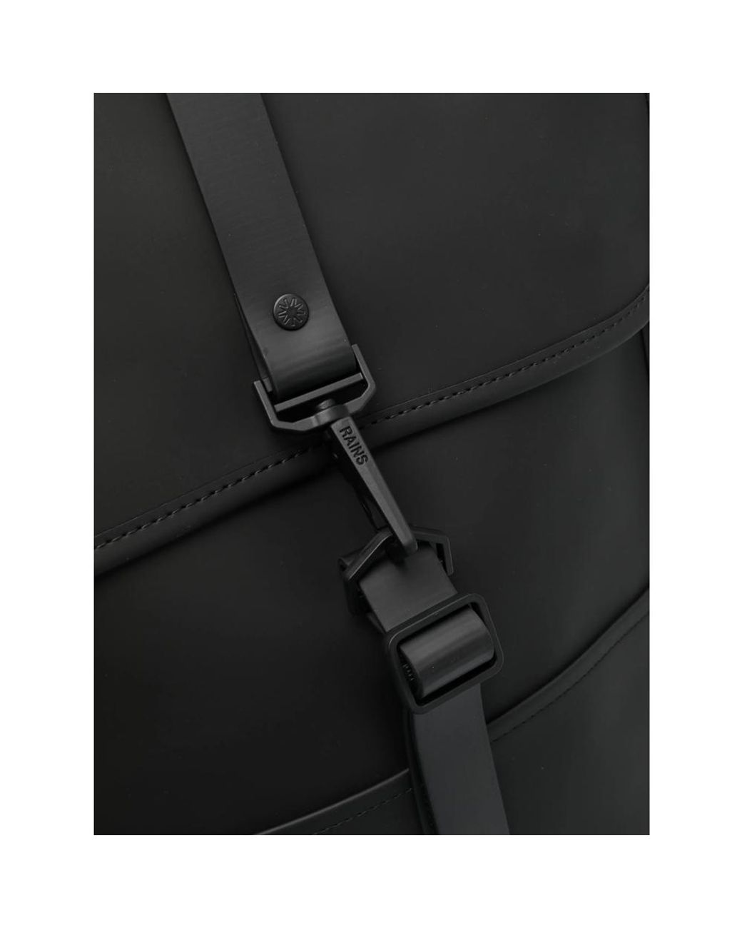 Rains Black Mini W3 Carabiner-Fastening Backpack