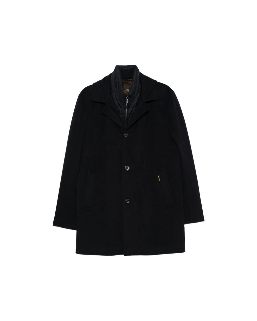 Moorer Black Monferrato Single-Breasted Coat for men