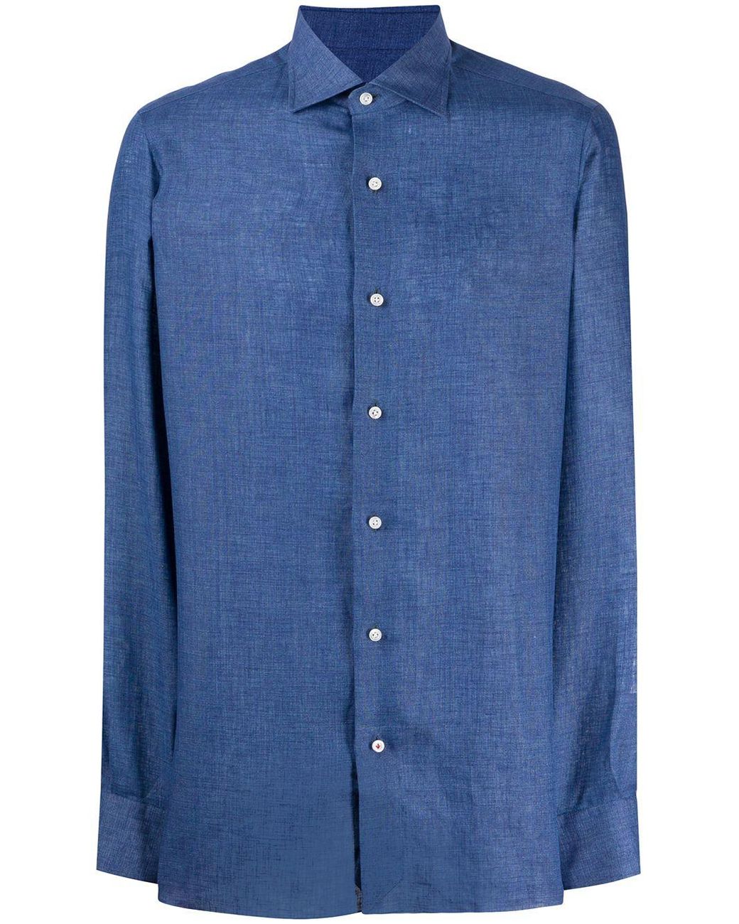 Isaia Linen Plain Shirt in Blue for Men - Save 8% - Lyst