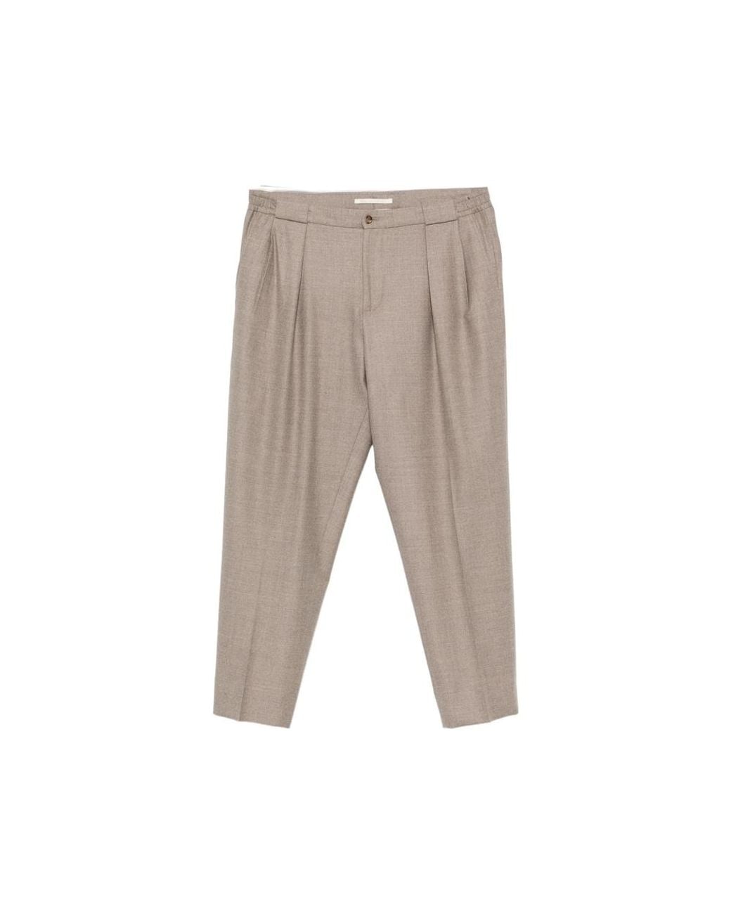 Briglia 1949 Gray Pleated Tapered Trousers for men