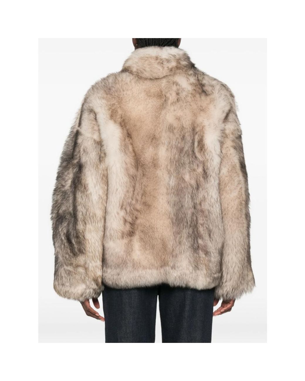 Salvatore Santoro Natural Zip-Up Faux-Fur Coat