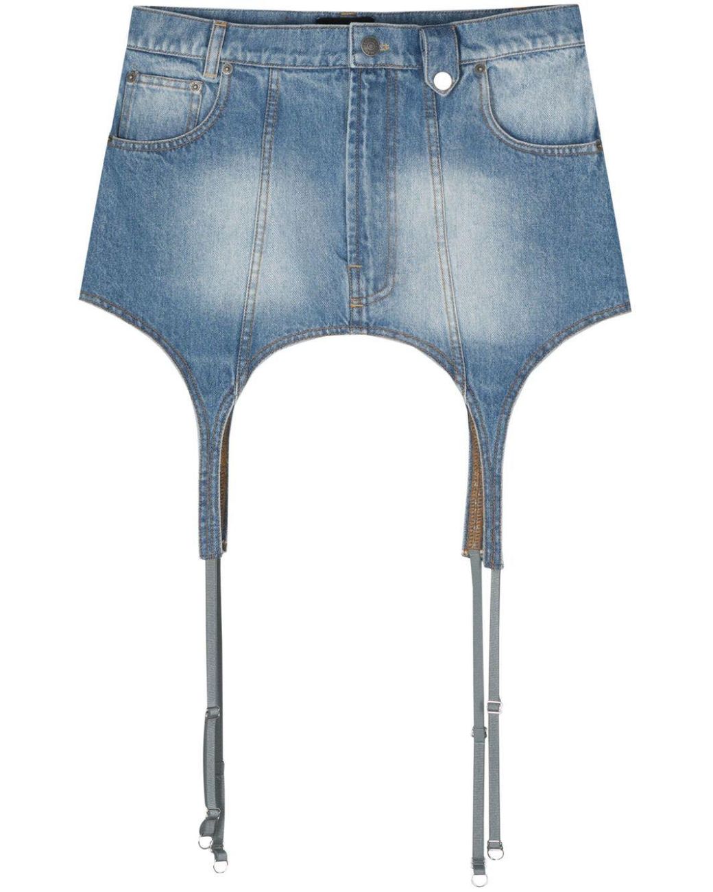 EGONlab Blue Wrap Denim Miniskirt