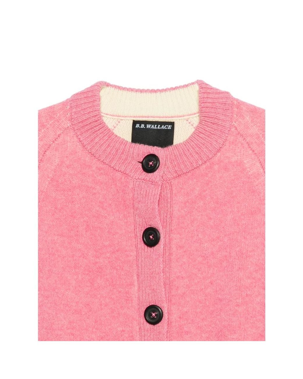 B.B. Wallace Pink B. B. Wallace Sherman Ribbed-Trim Raglan-Sleeve Cardigan