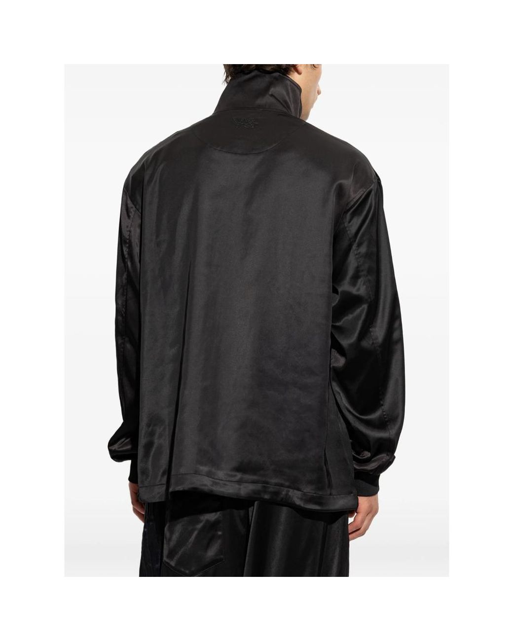 Y-3 Black Satin Gradient 3-Stripes Track Top for men