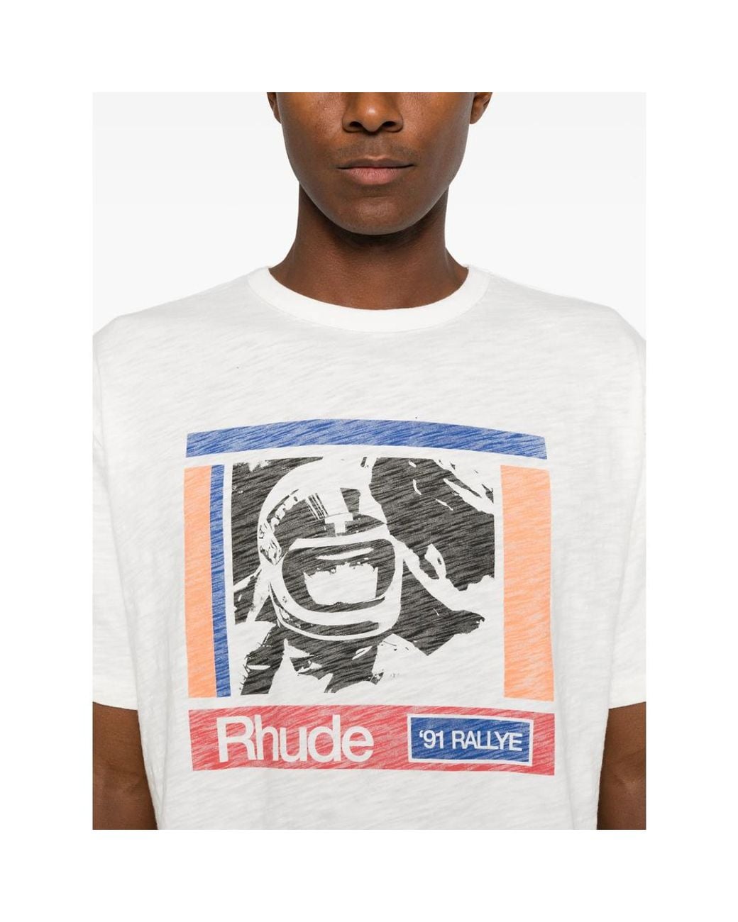 R H U D E © White Graphic-Print T-Shirt for men