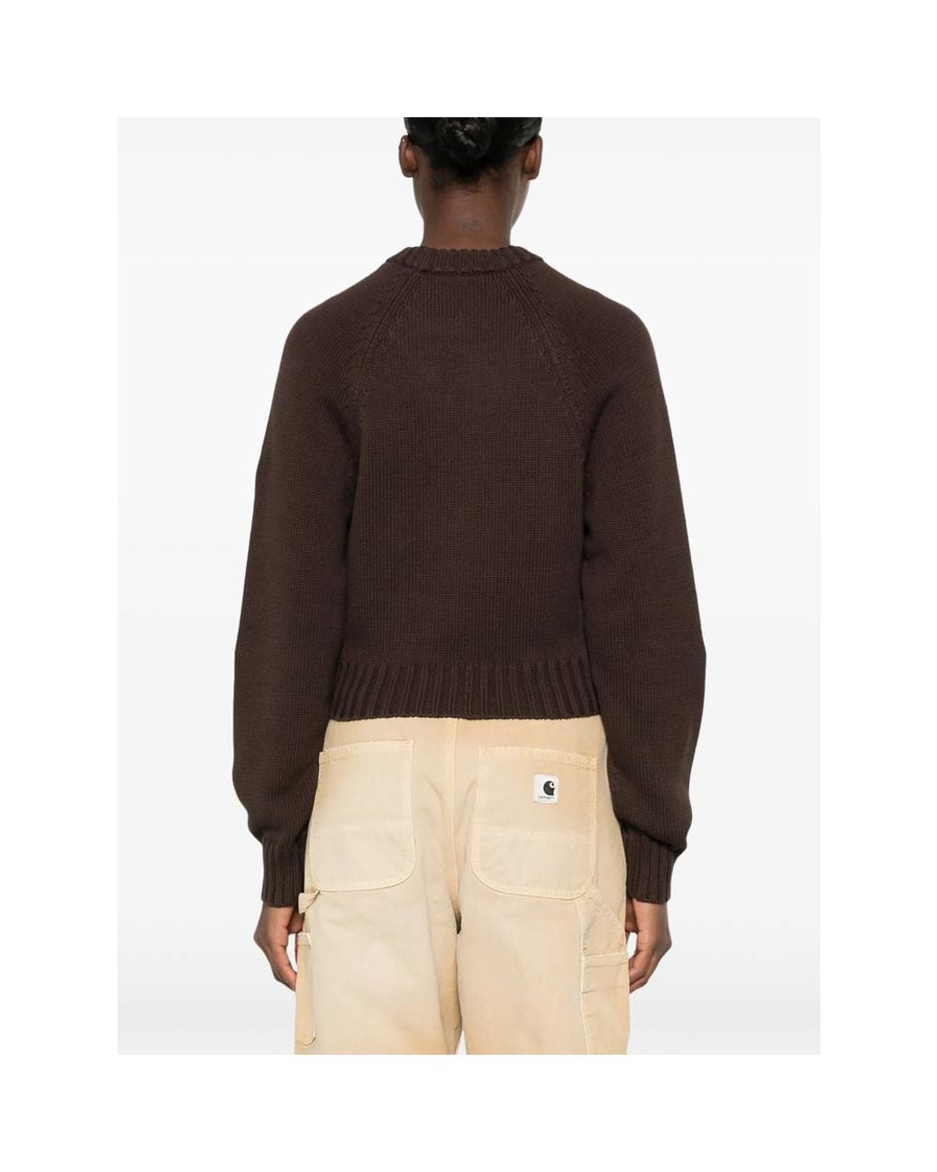 Sporty & Rich Black Equestrian-Embroidered Raglan-Sleeve Sweater