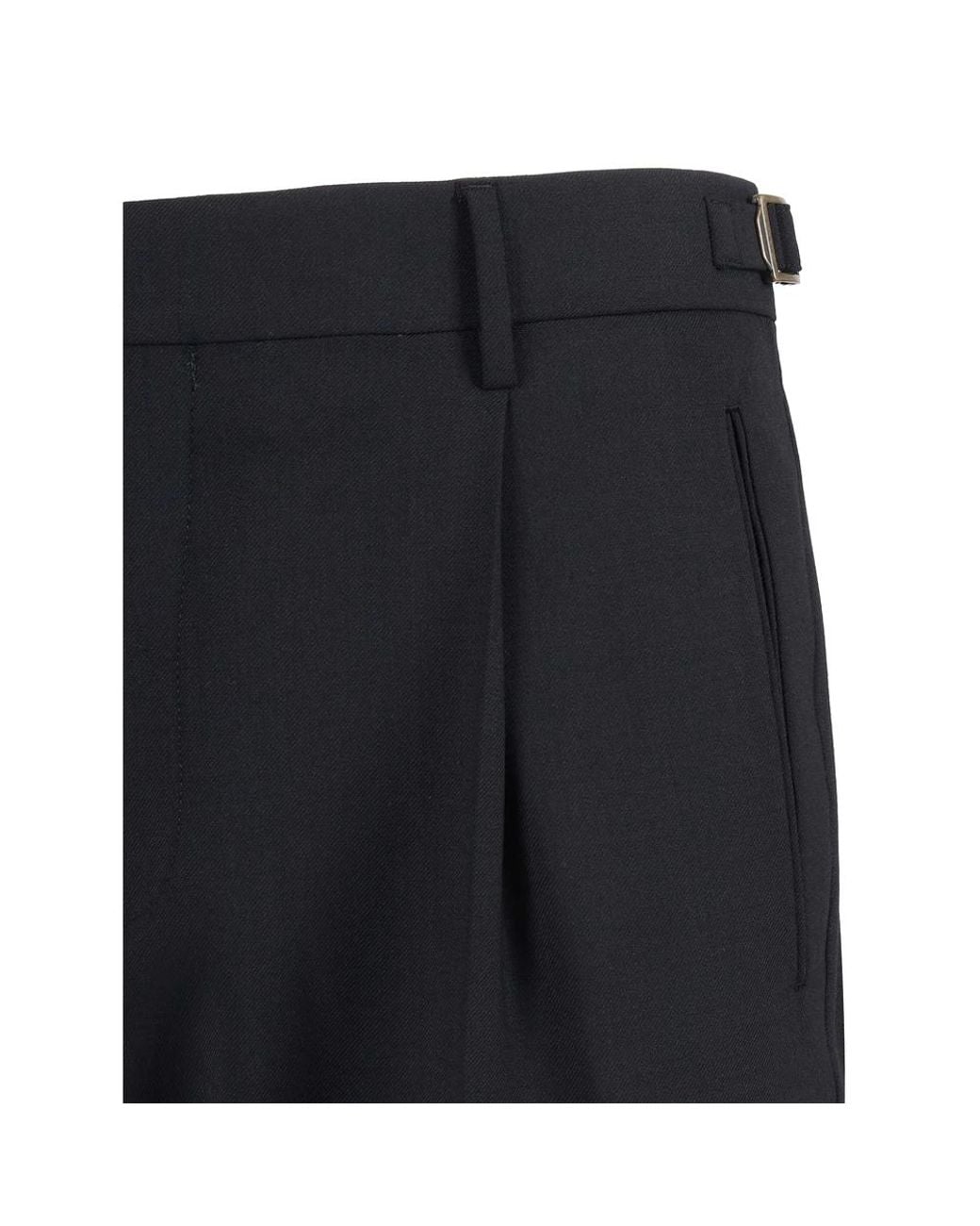 Berwich Blue Pleated-Front Trousers for men