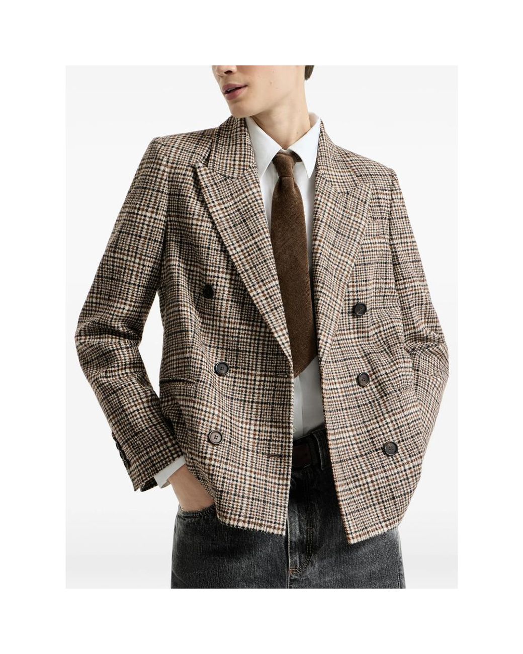 Brunello Cucinelli Brown Jacket Wool-Alpaca