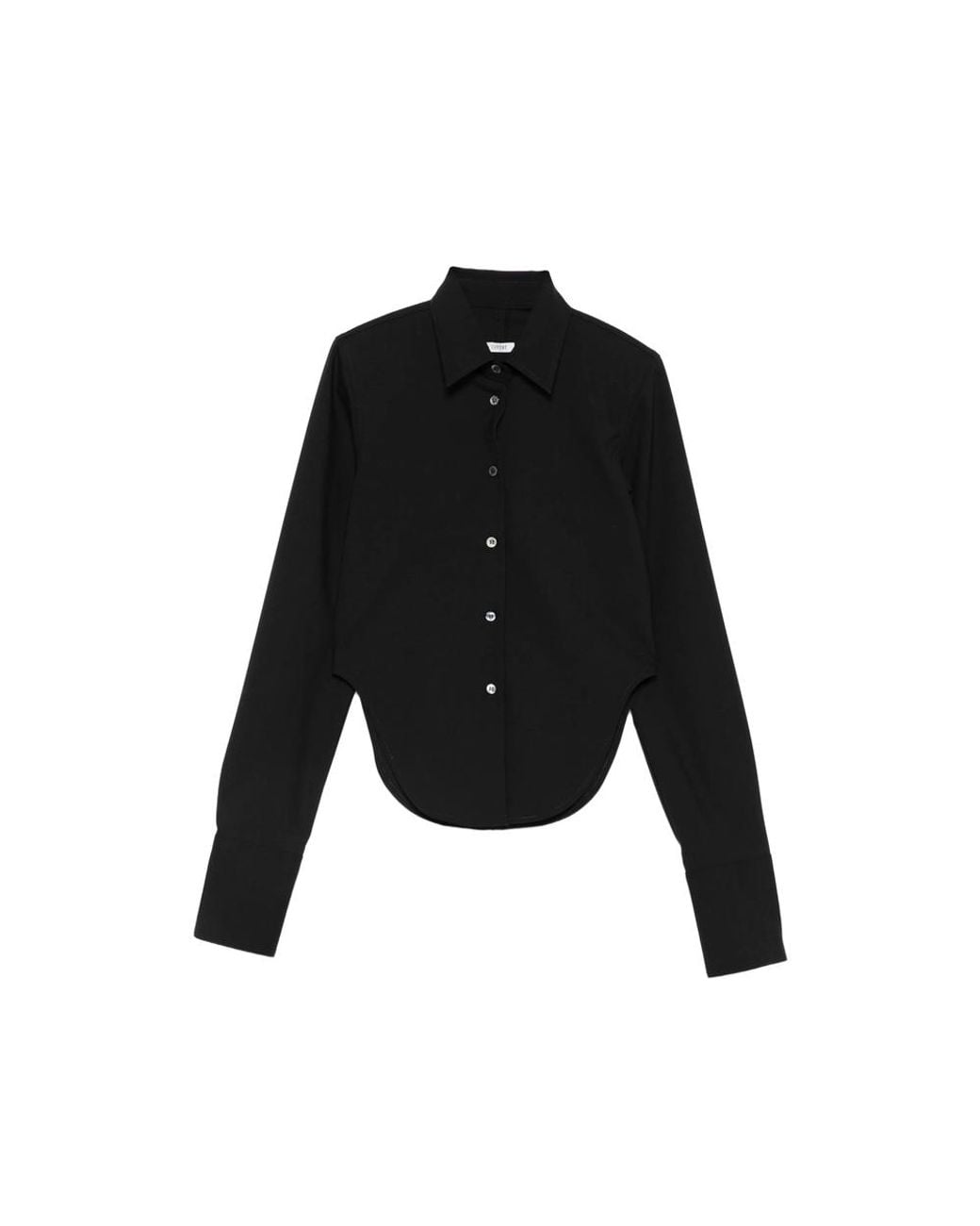 Covert Black Curved-Hem Shirt