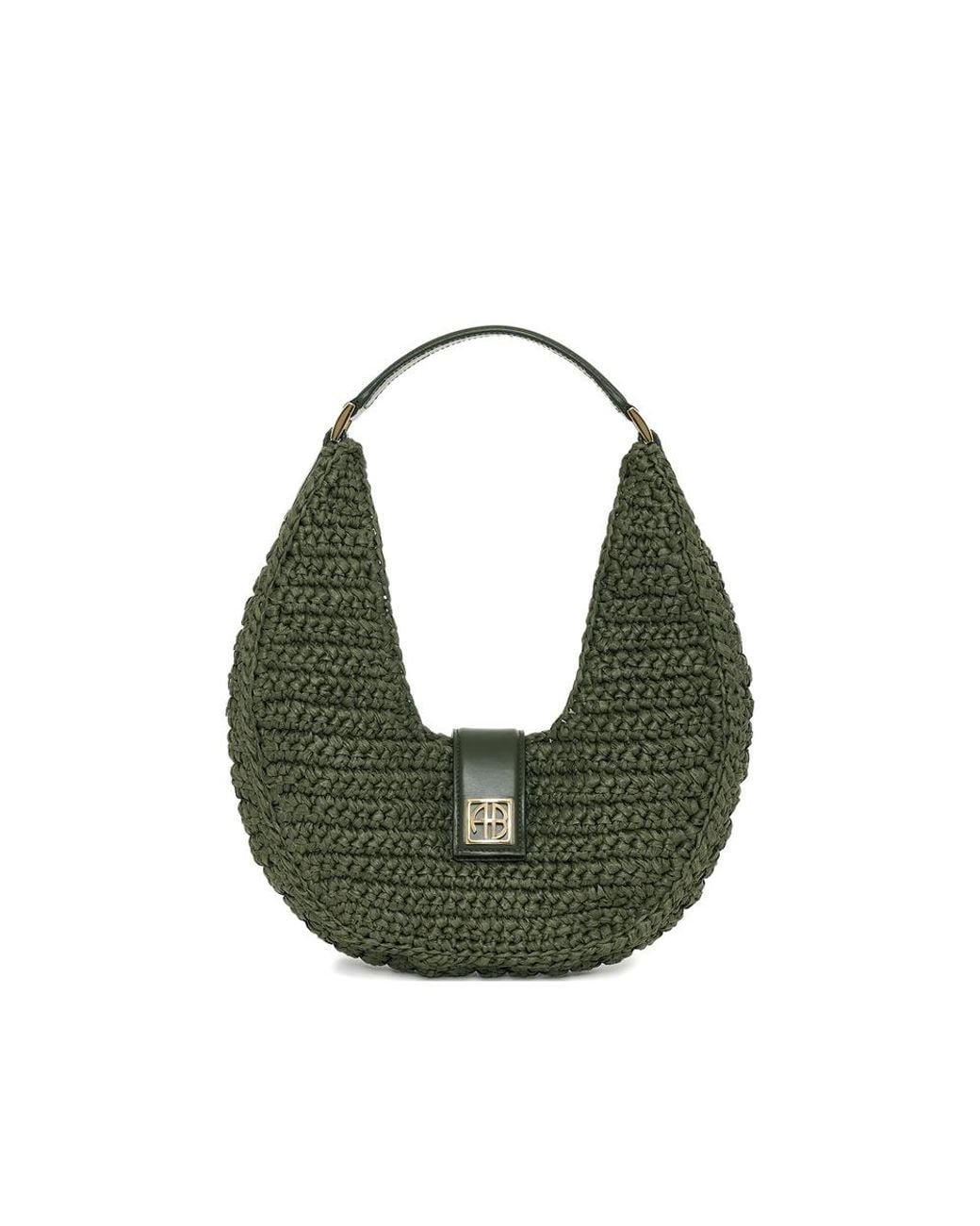 Anine Bing Green Lou Bag Monogram