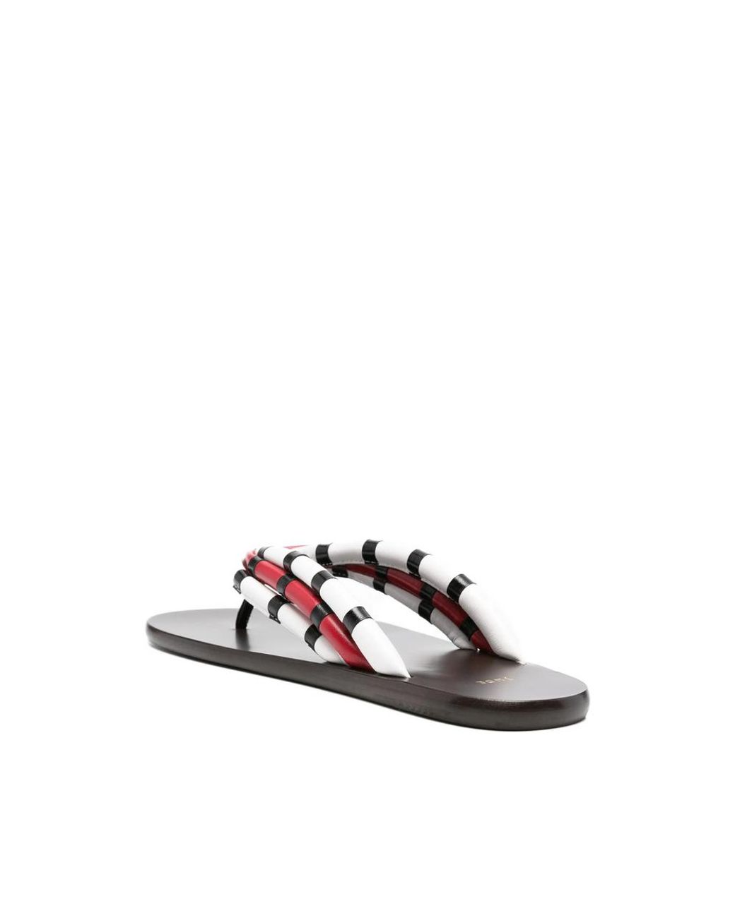 Jude White Striped-Strap Sandals