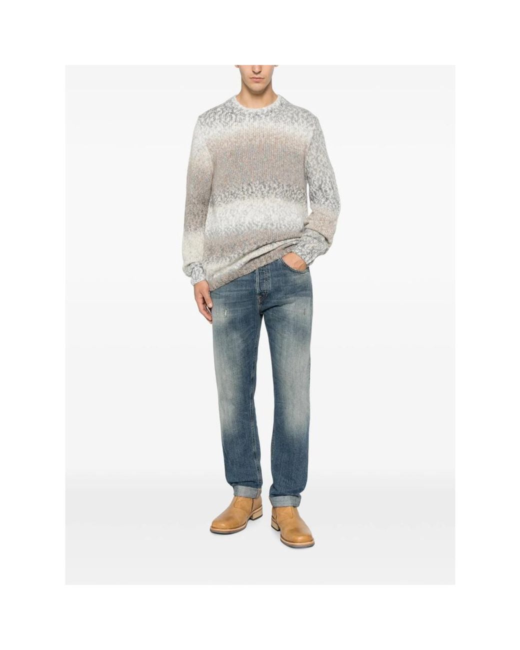 Dondup Blue Distressed-Effect Jeans for men
