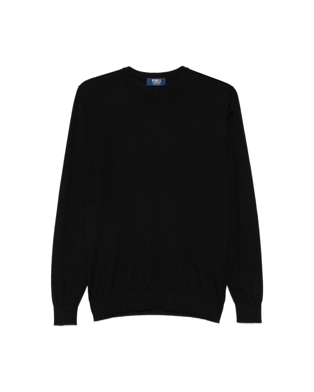 Fedeli Black Crew-Neck Long-Sleeve Top for men