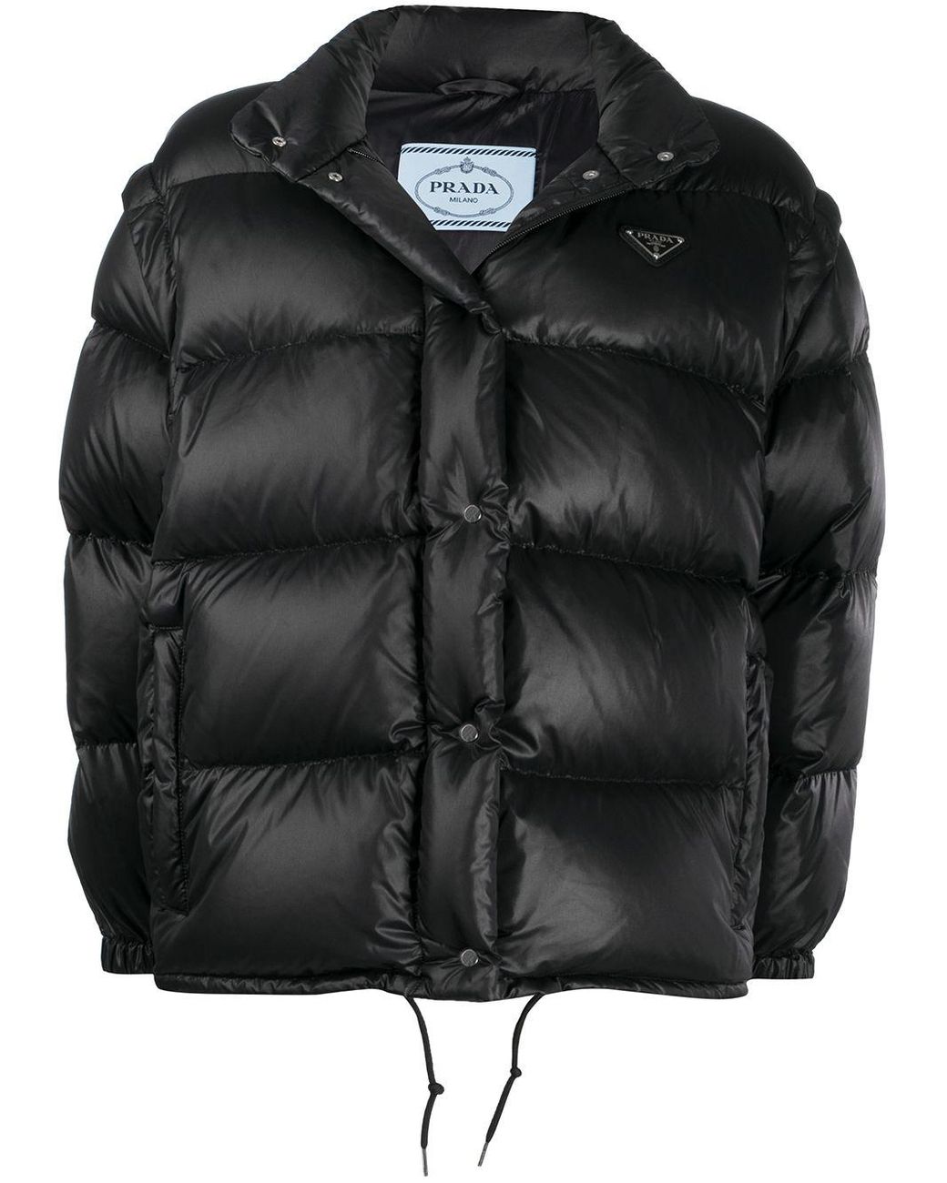 Prada Detachable-sleeve Puffer Jacket in Black | Lyst