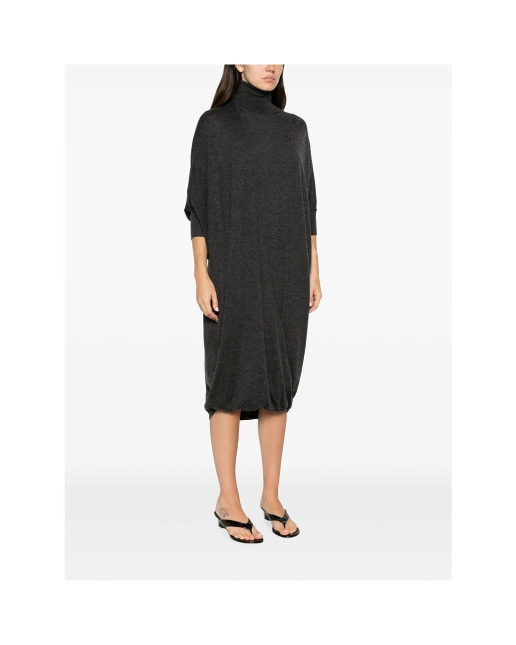 Petar Petrov Black Roll-Neck Midi Dress